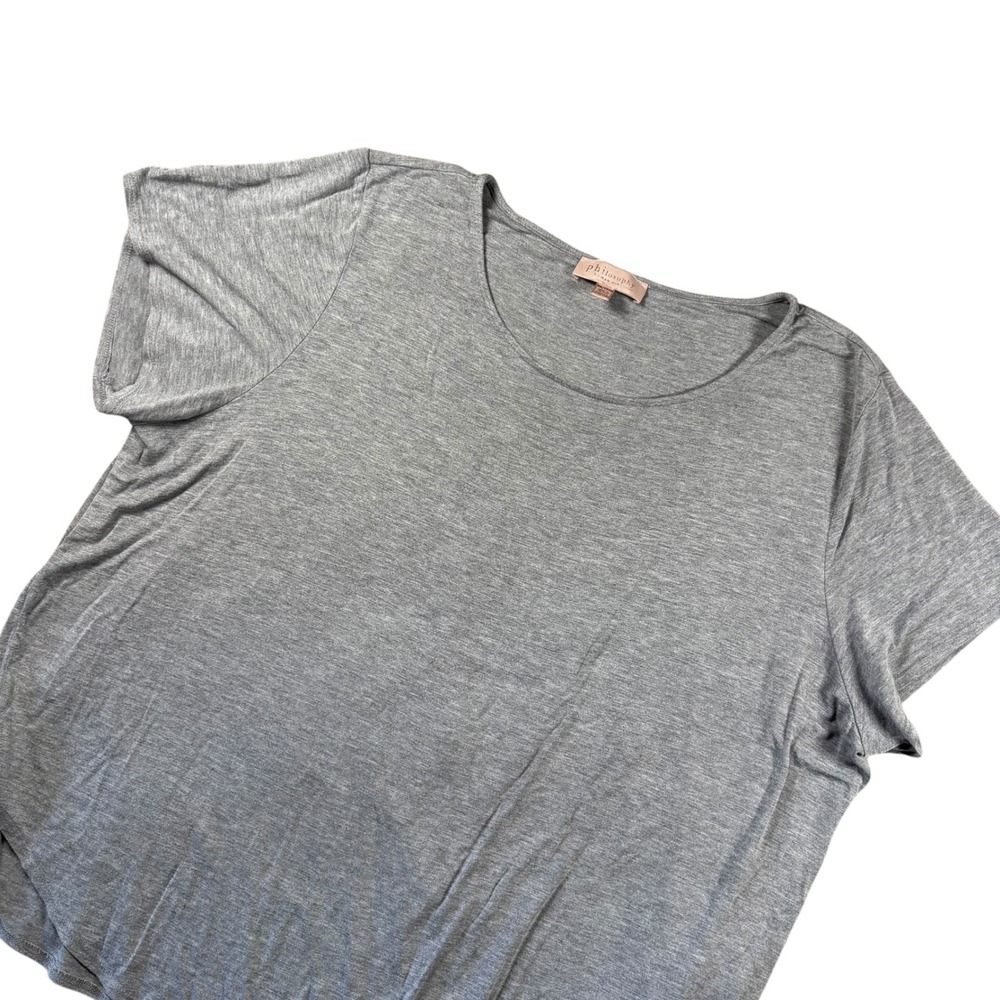 Philosophy Woman T-Shirt Women 3X Gray Short Sleeve Boho Minimalist Capsule